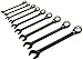 9 pc BLK Chrome Reversible Combo Ratchet Wrench Set - Spline