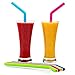 Big Silicone Straws for 30 oz Tumbler Yeti/Rtic - Reusable Silicone Straws for Smoothie/Shakes - Reusable Straws Set of 6 + 2 Brushes + 1 Blue Pouch - Reusable Drinking Straws