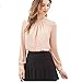 Queenfashion Elegant Women Long Sleeve Casual Chiffon Solid Blouse Shirt Top Pink L