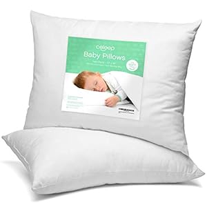 Celeep Toddler Pillows Set – 2 Pack – 13×18 Inches – Machine Washable – Perfect Size – Soft Organic Toddler Bedding…