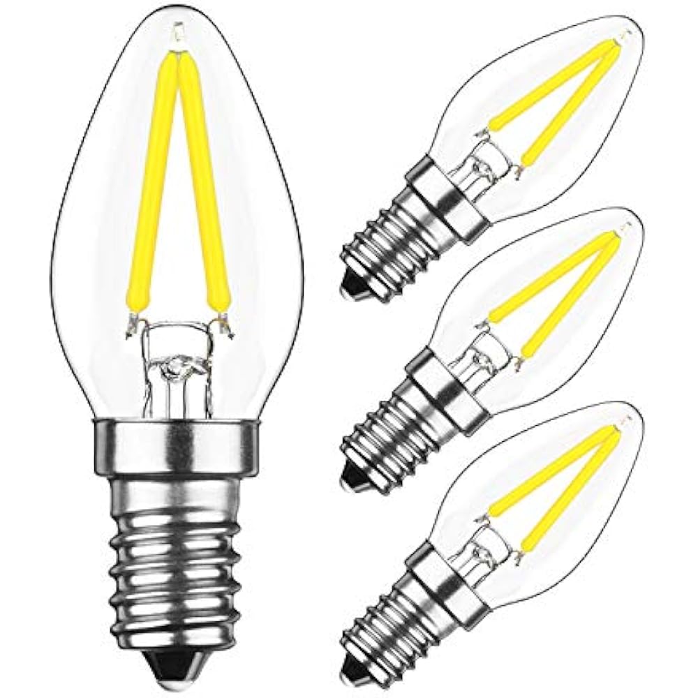 HzSane 2W LED Filament C7 Night Light Bulb, 6000K Daylight White 200LM