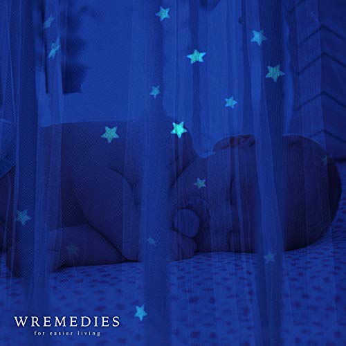 Stars Glow in the Dark Kids Bed Canopy Baby Crib Play Tent Fairy Light Stars Large Mosquito Net