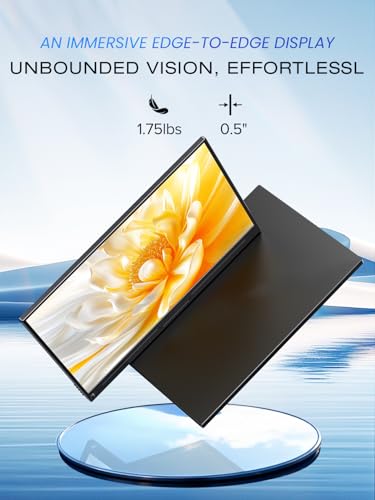 UPERFECT Portable Monitor 2.5K 16 Inch QLED 150% sRGB 500Nits 2000:1 Portable Display QHD 2560 x 1600 IPS Mobile Screen with Protective Case HDMI Type-C for Laptop, PC, Phone, VESA Compatible