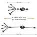 Multi Charging Cable Retractable Multiple Charging Cord Adapter Connector with Type C/Micro USB Ports Compatible iPhone X, 7, 6, 5, 4, iPad 4,3,Air,Galaxy Note 8, S9,Nexus 5-2Pack