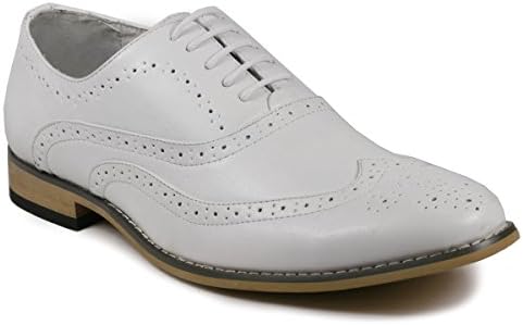 UV SIGNATURE UV002 Men's Wing Tip Perforated Lace Up Oxford Dress Shoes