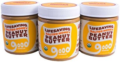 Good Spread Organic Salted Honey Peanut Butter - USDA Certified Organic, Non-GMO, 10 Oz. Jar (3 Pack)