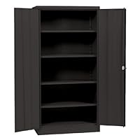 Sandusky Lee Black Steel SnapIt Storage Cabinet, 4 Adjustable Shelves, 72" Height x 36" Width x 18" Depth