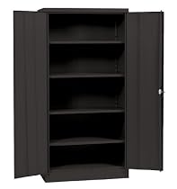 Sandusky Lee RTA7000-09 Black Steel SnapIt Storage Cabinet, 4 Adjustable Shelves, 72