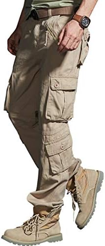 Mens Cargo Pants Tactical Casual Multi Pocket Military Combat Outdoor Work Pants
