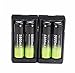Gloous 4Pcs 18650 2800mAh Li-ion Rechargeable Battery, 3.7V Li-ion Batteries with Charger,Widely Used for Flashlight Headlamp