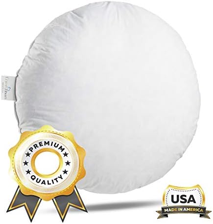 ComfyDown Down and Feather Diameter Round Decorative Pillow Insert, Sham Stuffer - Made in USA (28")