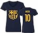 Barcelona Soccer Shirt Lionel Messi #10 Futbol Jersey Womens V-Neck T-shirt
