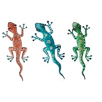 Regal Art & Gift Gecko Decor, Set of 3, Bundle of Blue, Green and Copper Geckos