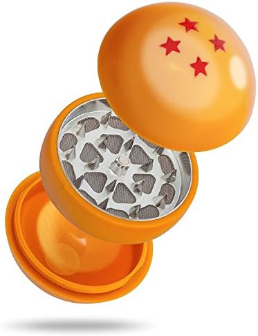 SinoR Dragon Ball Z Herb Grinder - 3 Piece Grinder With Pollen Keef Catcher 55MM (2.2 Inches) - Best For Tobacco Herb &amp; Spices - Gift Box