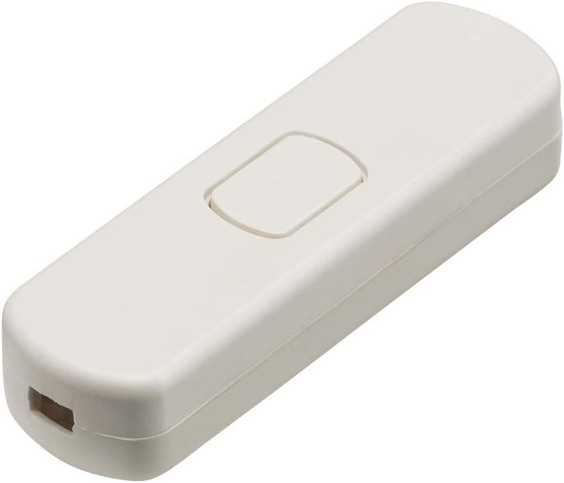 Knightsbridge SN81WH White Square edge Plastic 1-60W (1-25W LED) Re-wireable Cord Dimmer - White
