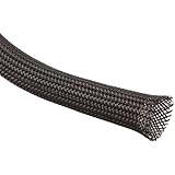 3/8 Inch PET Non-fray Expandable Braided Sleeving - 10ft - Black