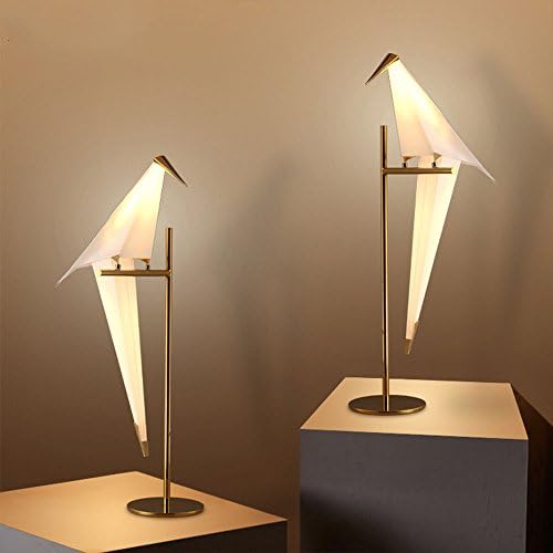 Injuicy Lighting Nordic LED Paper Crane Bird PVC Loft Bedroom Table Desk Floor Lamp Lighting New (#A)