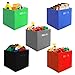 Prorighty [10-Pack, 5 Colors] Storage Bins, Containers, Boxes, Tote, Baskets| Collapsible Storage Cubes for Household Organization | Fresh Durable Fabric & Cardboard (Red,Black,Blue,Grey,Green)