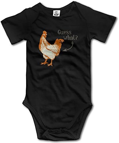 Baby Child 100% Cotton Short Sleeve Onesies Toddler Bodysuit Guess What Chicken Butt Baby Onesies Black Size 6 M