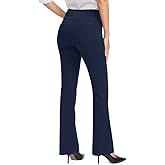 Rammus Womens High Waist Yoga Dress Pants with Pockets Stretch Work Pants for Women Bootcut Leg Slacks for Office Casual
