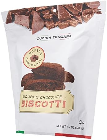 La Collina Toscana Cucina Double Chocolate Biscotti Cookies Kosher Resealable Bag 4.7 ounces