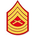USMC Rank MSgt Master Sergeant Sticker (Logo Insignia Marines SSI (3 x 5 inch), Officially Licensed by The U.S. Marine Corps