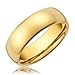 King Will Glory Men's 4mm 6mm 8mm Tungsten Carbide Ring 24k Gold Plated Domed Polished Finish Wedding Band