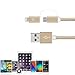 [Apple MFi Certified] 2 in 1 Dual Lightning USB Cable 3ft 1 M, HUNDA Nylon Braided USB Connector for Any Android and Apple Devices such as iPhone, iPad , Samsung, HTC, Nexus,Sony and more (Gold)