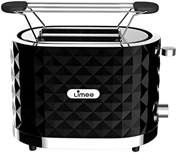 Limee 2 Slice Toaster Cool Touch with S/S bun warmer (Black)