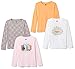 Amazon Brand - Spotted Zebra Girls' Toddler & Kids 4-Pack Long-Sleeve T-Shirts