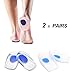 Gel Heel Cups Plantar Fasciitis Inserts HLYOON Silicone Gel Heel Pads 2 Pairs Shoes Inserts Protectors for Heel Pain Heel Fasciitis Bone Spurs (L)