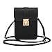 WOZEAH Crossbody Purse And Handbags Mini Cellphone Pouch Wallet Bag (black)
