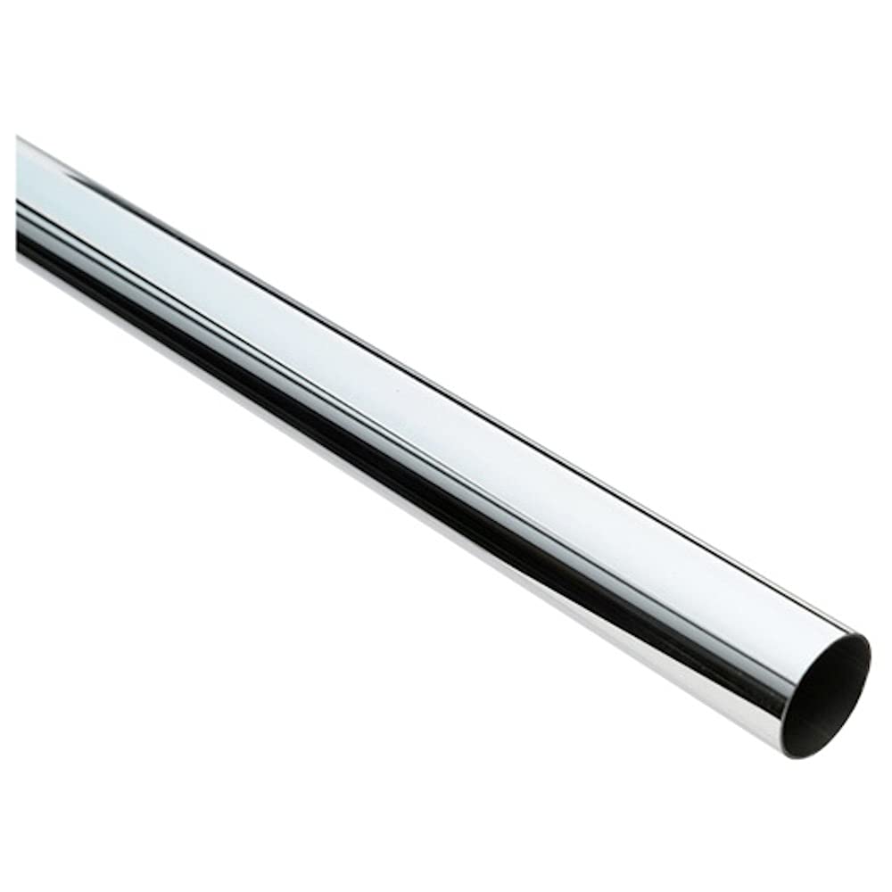 Merriway BH06471 Wardrobe Rail Round CP 610mm (2 foot) x 25mm, Silver Tone