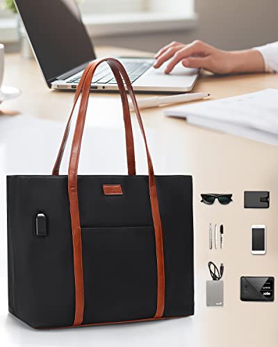 Mosiso Laptop Tote Bag Up To 13.3 Inch Water Resistant PU Leather Large Capacity Business Work Office Shoulder Briefcase Handbag Compatible Macbook Note
