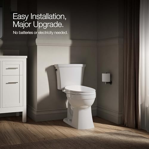 KOHLER PureWash M300 Manual Elongated Bidet Toilet Seat, White Handle, Quiet-Close Lid Prevents Slamming, Toilet Bidet, Easy Installation with Quick-Release Hinges, Self-Cleaning Wand