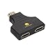 Premier 2-Port Hi-Definition 1080P Direct Two-Way HDMI Splitter Video Adapter 1-in-2-Out Adapter 1 HDMI Male to 2 Female Splitter Converter Dongle for HDTV PC (Black)
