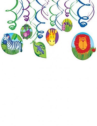 Amscan wild jungle animals themed party swirls decorati…