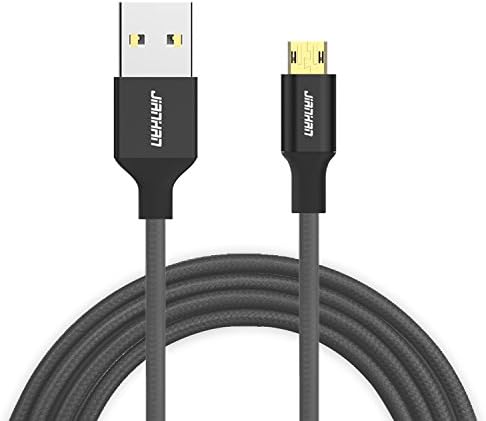 Reversible Micro USB Cable,JianHan 5 ft Reversible Braided Cable USB 2.0 A Male to Micro B Quick Charge and High Speed Data Sync for Samsung,HTC,Motorola,Android Phone,Black