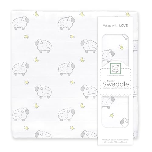 SwaddleDesigns Cotton Muslin Swaddle Blanket, Receiving Blanket for Boys & Girl…