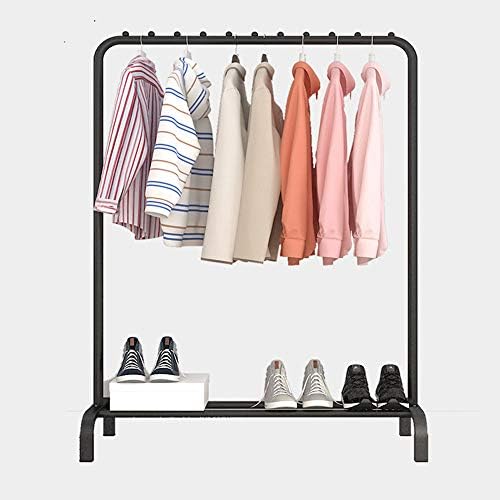 棚付きシングルポール洋服ラック 洋服掛け用金属製吊り下げラック トップラック