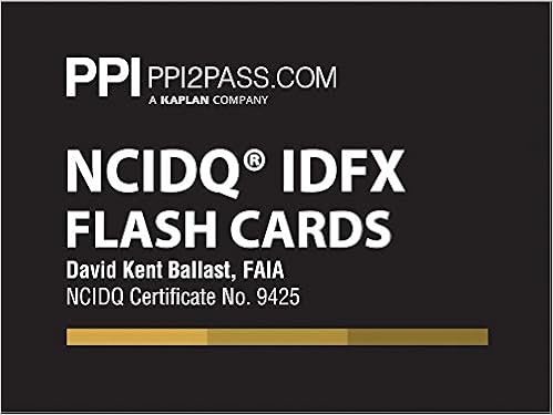 Ppi2pass Ncidq Idfx Flash Cards 1st Edition Cards More Than