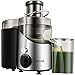 Juicer Juice Extractor, Aicook 2020 Upgrade Centrifugal Juicer 3'' Wide Mouth, 3 Speed for Soft and Hard Food Orange, Apple, Ginger, Green Vegs, Fast and Easy Clean, Non-Slip Feet, BPA-Free