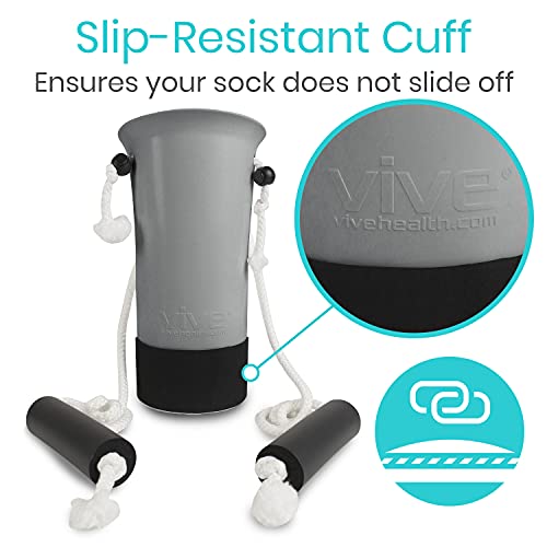 Vive Sock Aid Device for Seniors and Shoe Horn Kit Sock Puller Aid