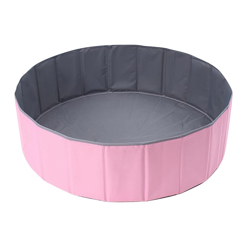 Lotvic Foldable Ball Pit - Waterproof and Portable Round Ocean Pool for Toddler Boys Girls Dogs Cats Indoor Outdoor (100cm, Pink)