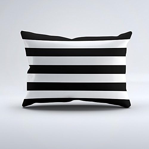 CZSD Trading Black and White Stripe Outdoor Zippered Pillowcase Cushion Cover Cases 16x24 Inches One Sided Print