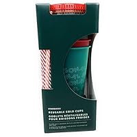 LIMITED EDITION HOLIDAY 2019 STARBUCKS Reusable Cold Cups with Lids & Straws 5 Pack 24 ounces Tumbler
