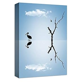Canvas Wall Art Lonely Animal Painting Artwork for Home Prints Framed - 12x18 inches