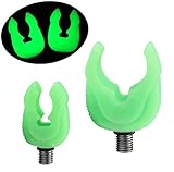 JSHANMEI Fluorescent Fishing Rod Holder Luminous Silica Gel Rubber Butt Rests Rod Pod Rest Gripper Carp Fishing Tackle (Large (Pack of 2))