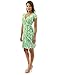 PattyBoutik Women Cap Sleeve Faux Wrap Print Dress (Green and White 12 Medium)