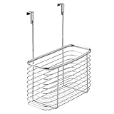 InterDesign Axis Over the Cabinet Kitchen Storage Organizer Basket for Aluminum Foil, Sandwich Bags, Cleaning Supplies - Large, Chrome (Kitchen)